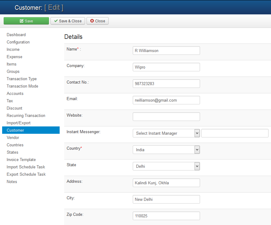 vAccount Customers