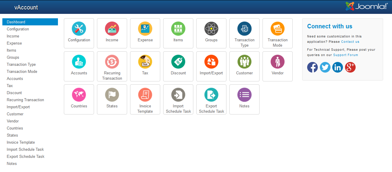 vAccount Dashboard