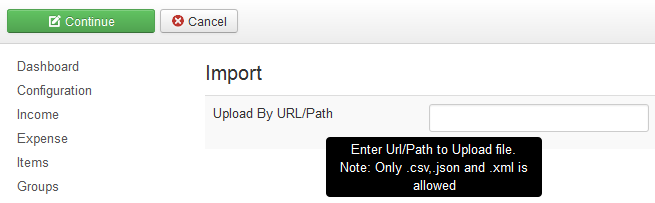 vAccount import