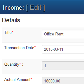 Edit Income