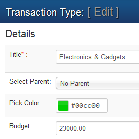 Edit Transaction Type