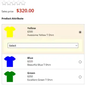 Preview Dropdown with Radio Button