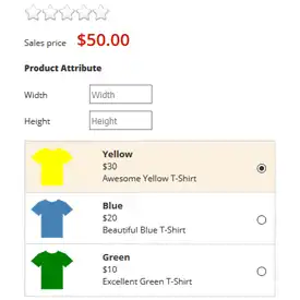 Preview with Width and Height