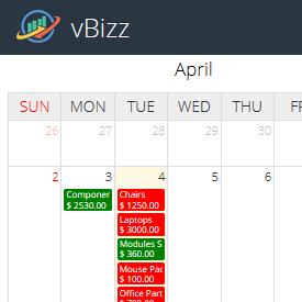 vBizz Calendar View