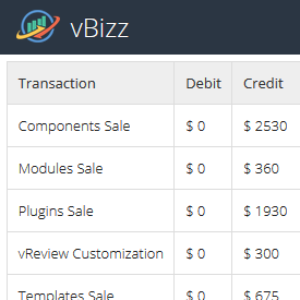 vBizz Trial Balance