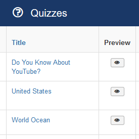 vQuiz Quizzes