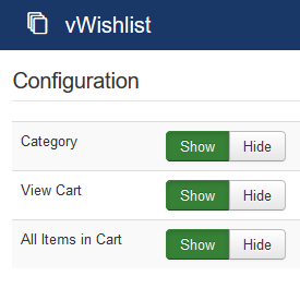 vWishlist Configuration